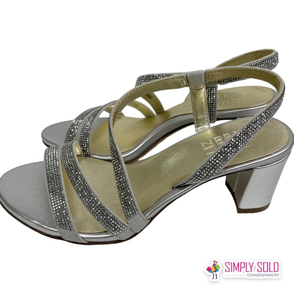 Naturalizer Women's Vanessa 2 Silver Evening‎ Strappy Sandals Open Toe W/ Box 5M - Picture 4 of 11
